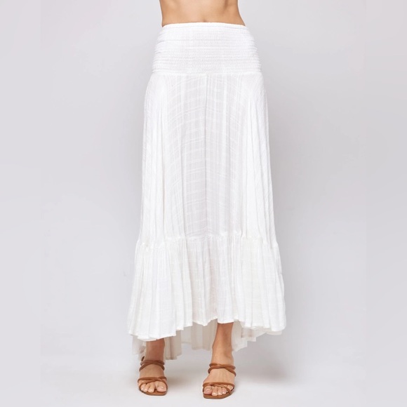 L*SPACE Smocked White Skirt - Picture 3 of 8